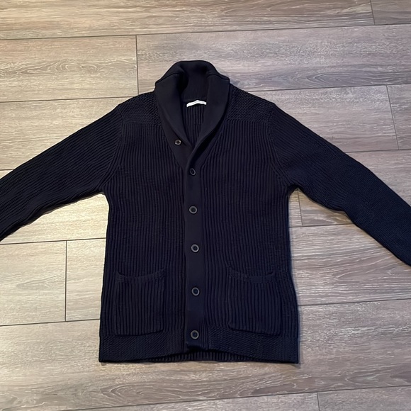Mango Navy Knit Cardigan Sweater - Picture 11 of 12